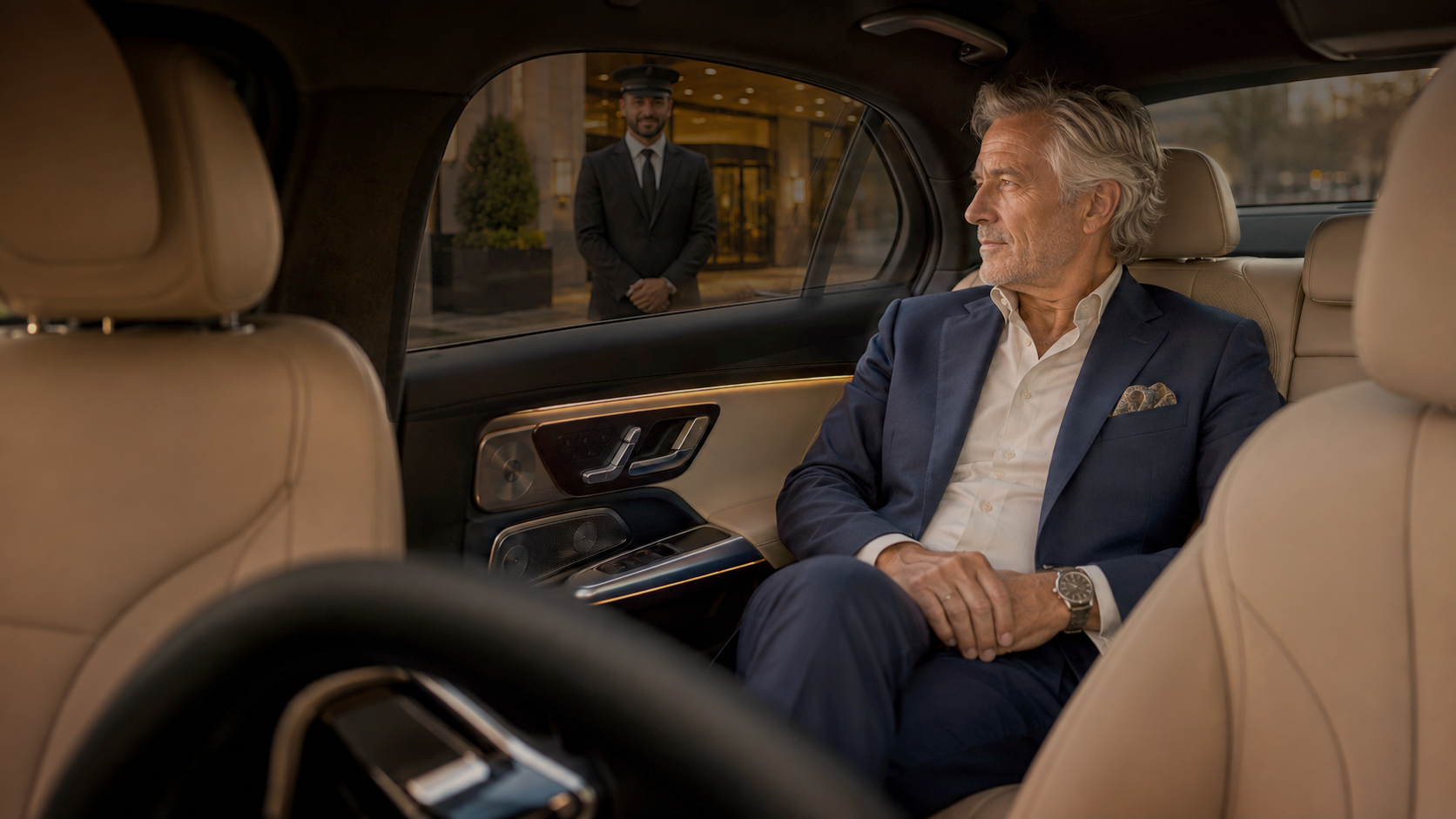 Chauffeur AnfaTripLux et véhicule noir premium